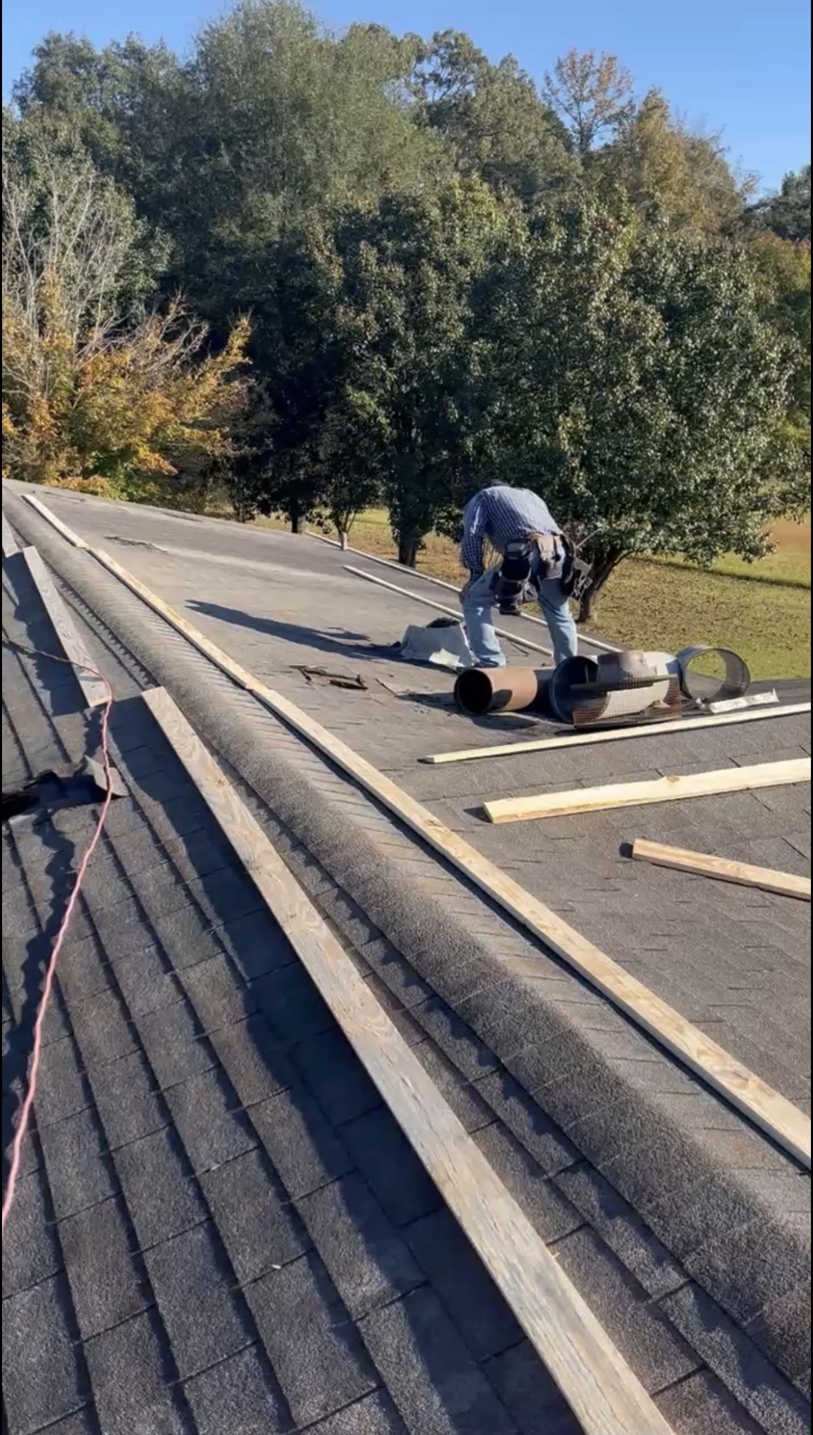 Completed metal roof
