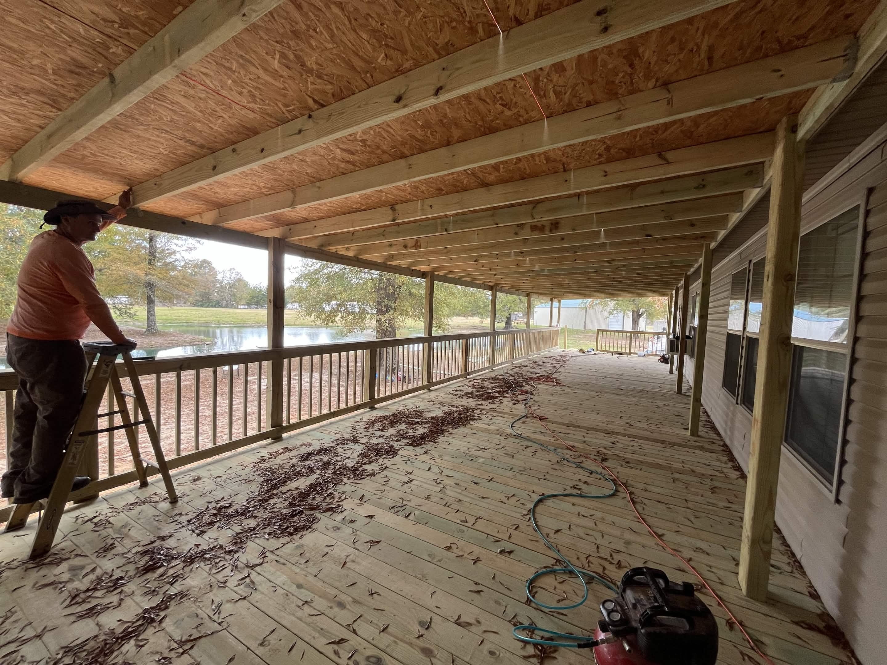 Custom wood deck build