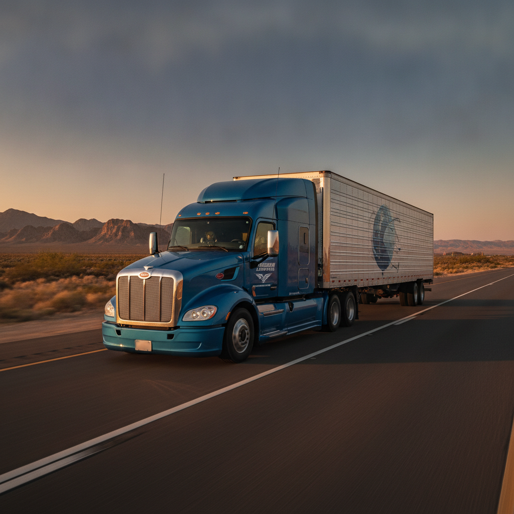 Modern semi-truck cruising on an open highway representing owner-operator freedom, logistics, and robust dispatch services