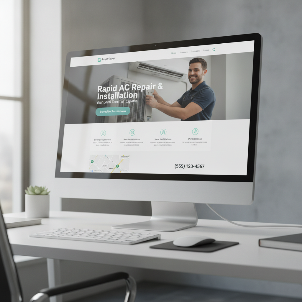Clean landing page design for a local service-based business