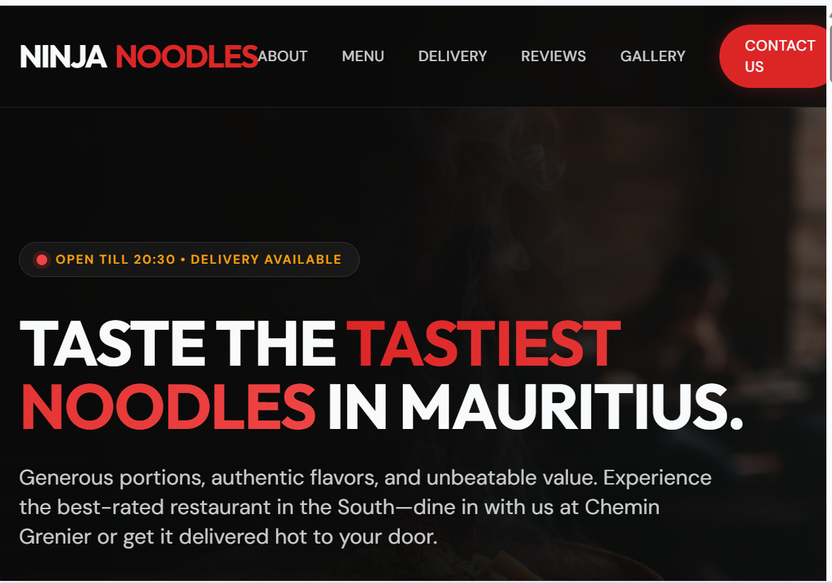 Modern cafe and restaurant website design layout