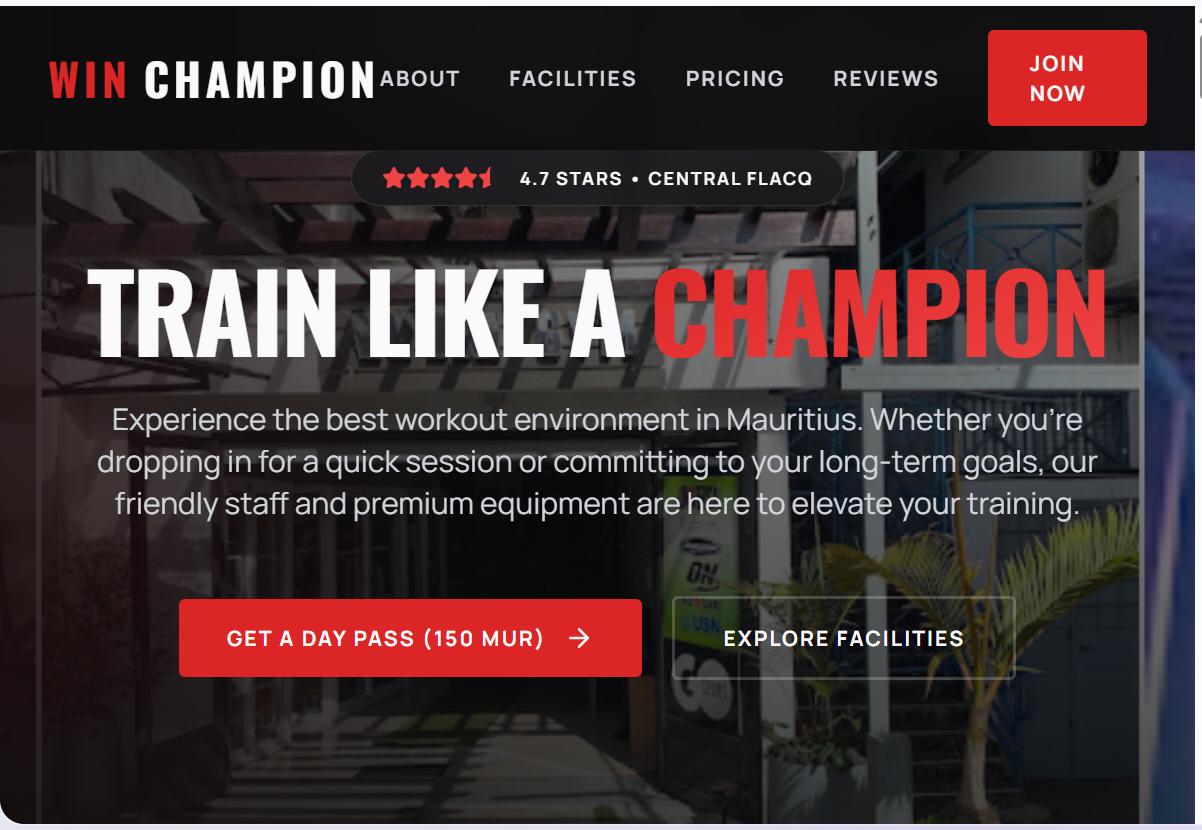 Premium gym and fitness centre landing page design