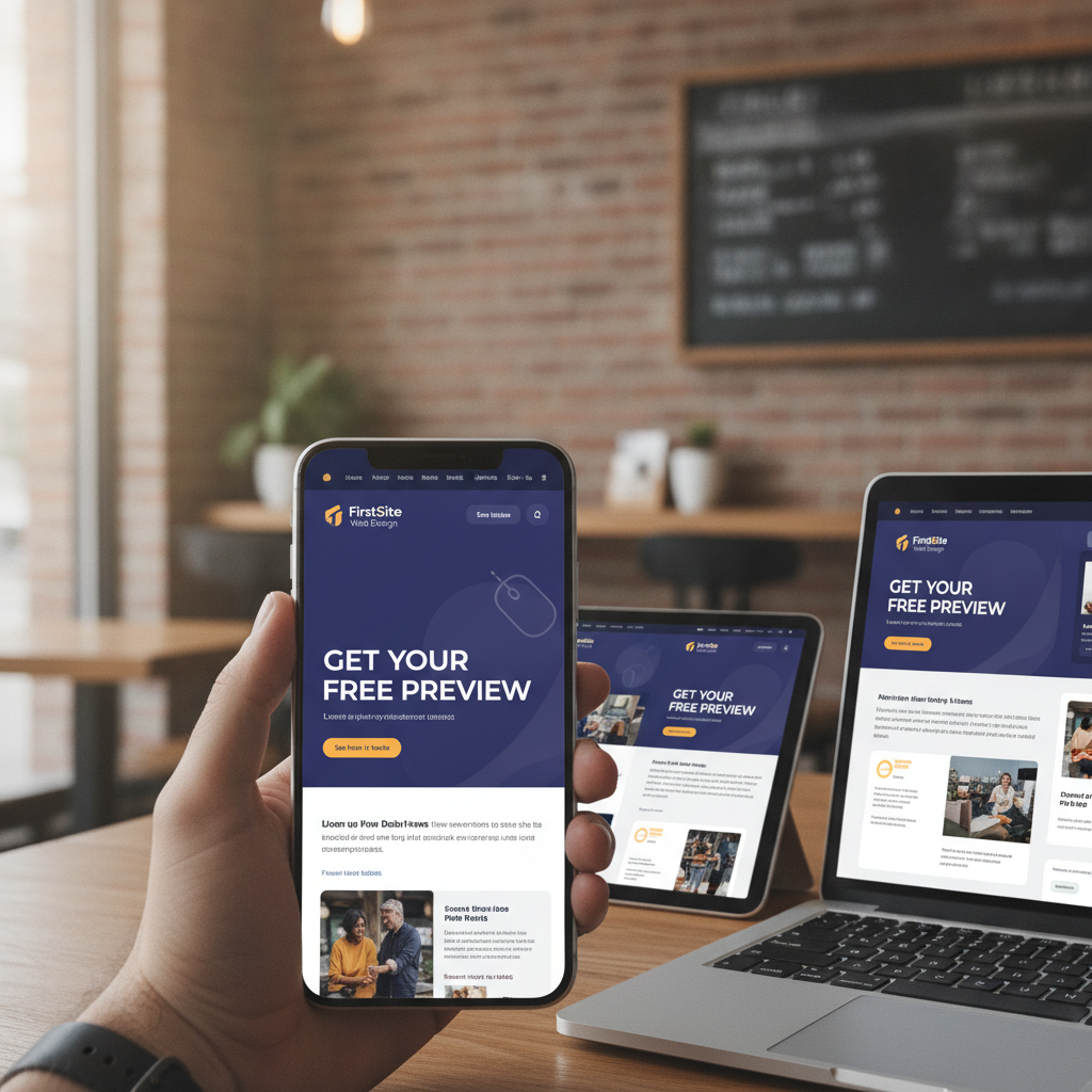 Sleek, mobile-first website design preview built for a local business
