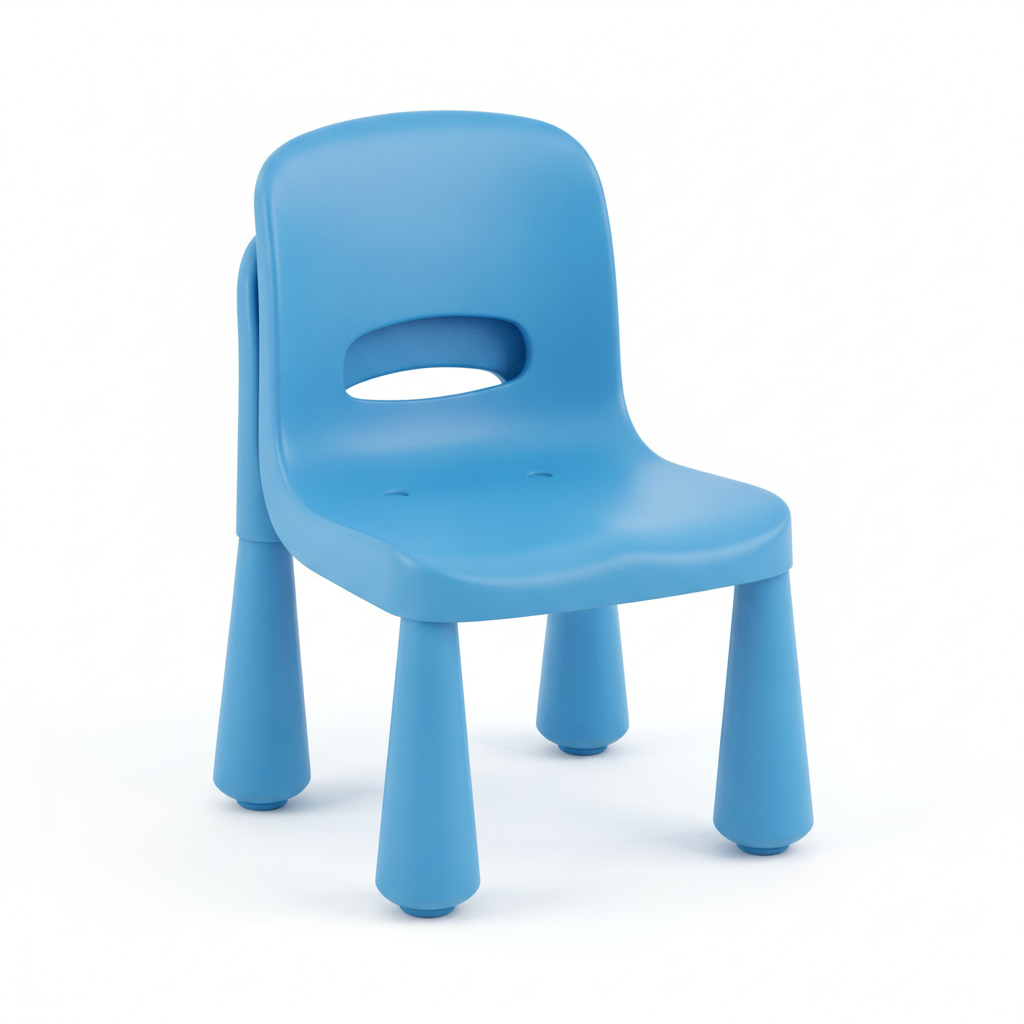 Blue ergonomic plastic stackable classroom chair for primary school children product photo