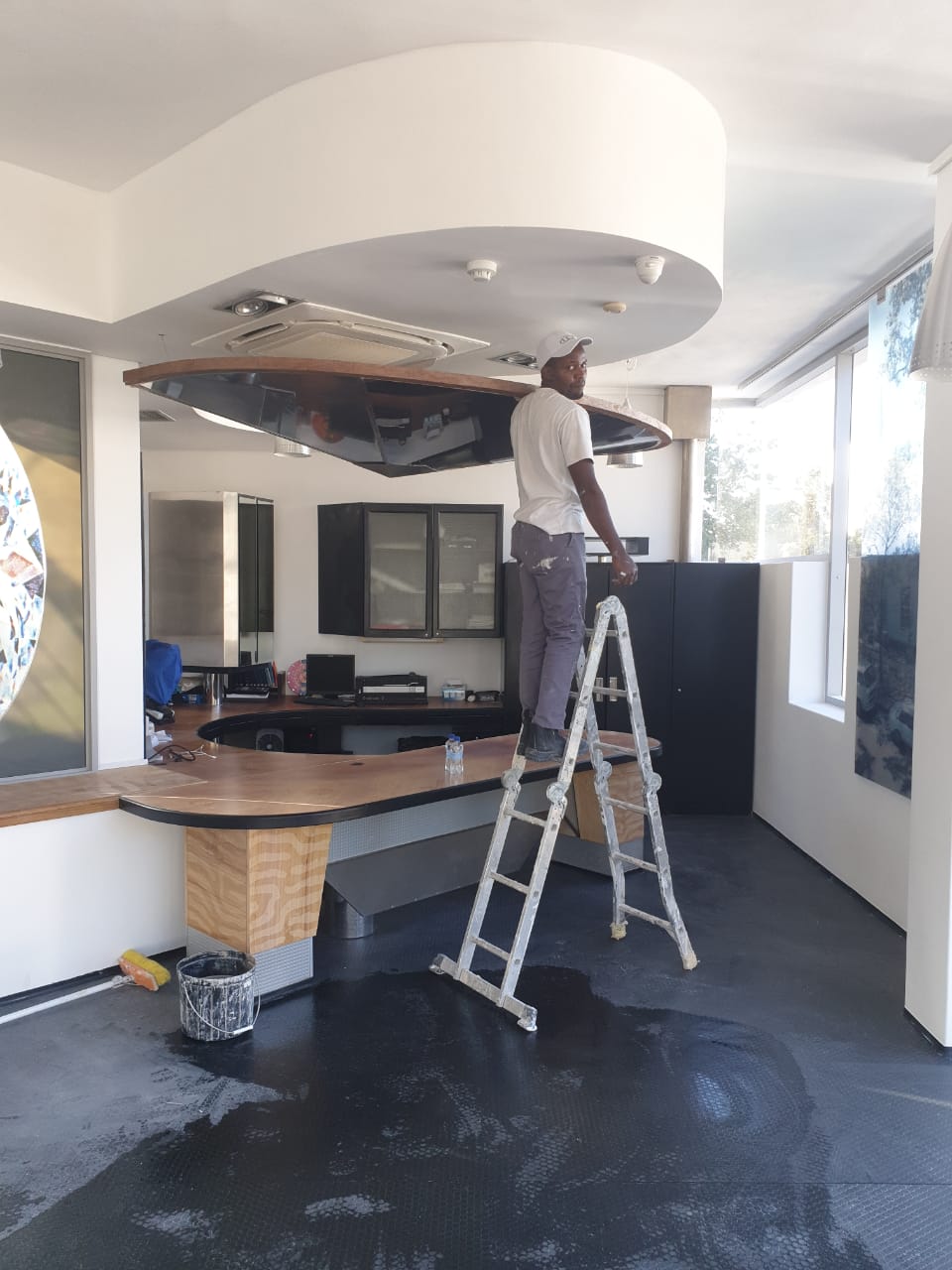 A high-end modern home during the final stages of construction in Cape Town