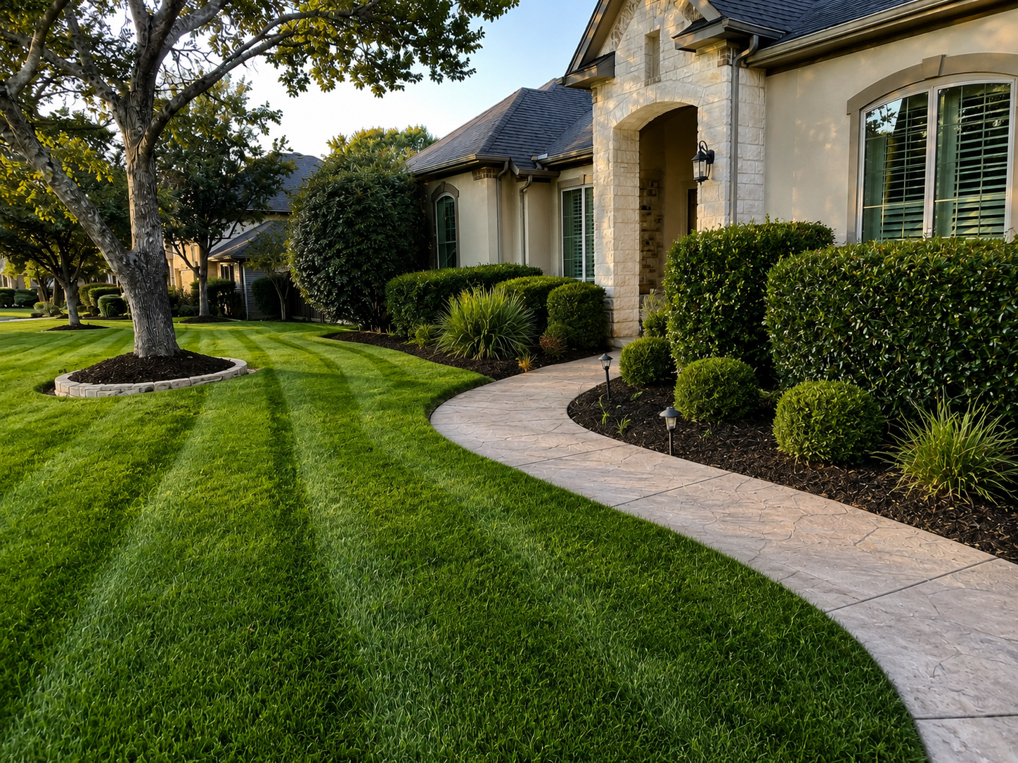 Clean yard after mowing and debris removal