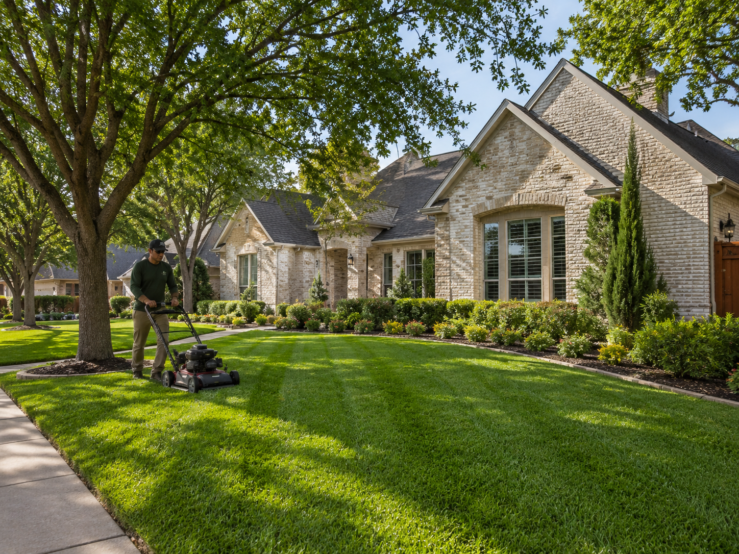Weekly lawn care service for a neat residential property