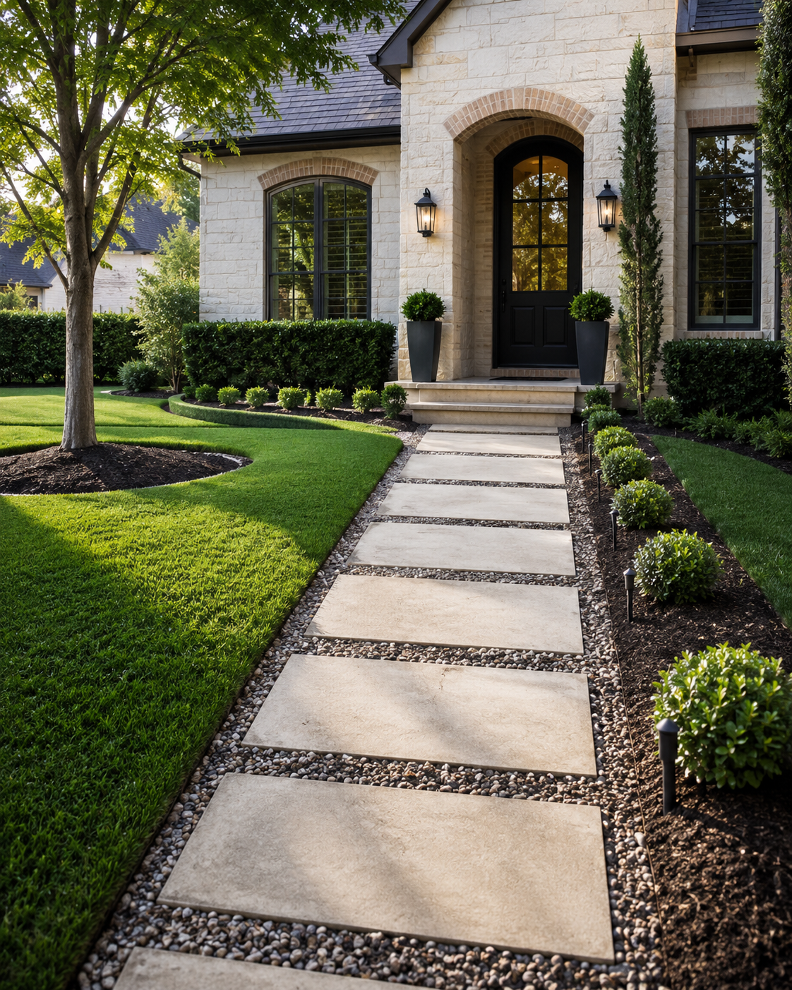 Clean entry path after lawn service