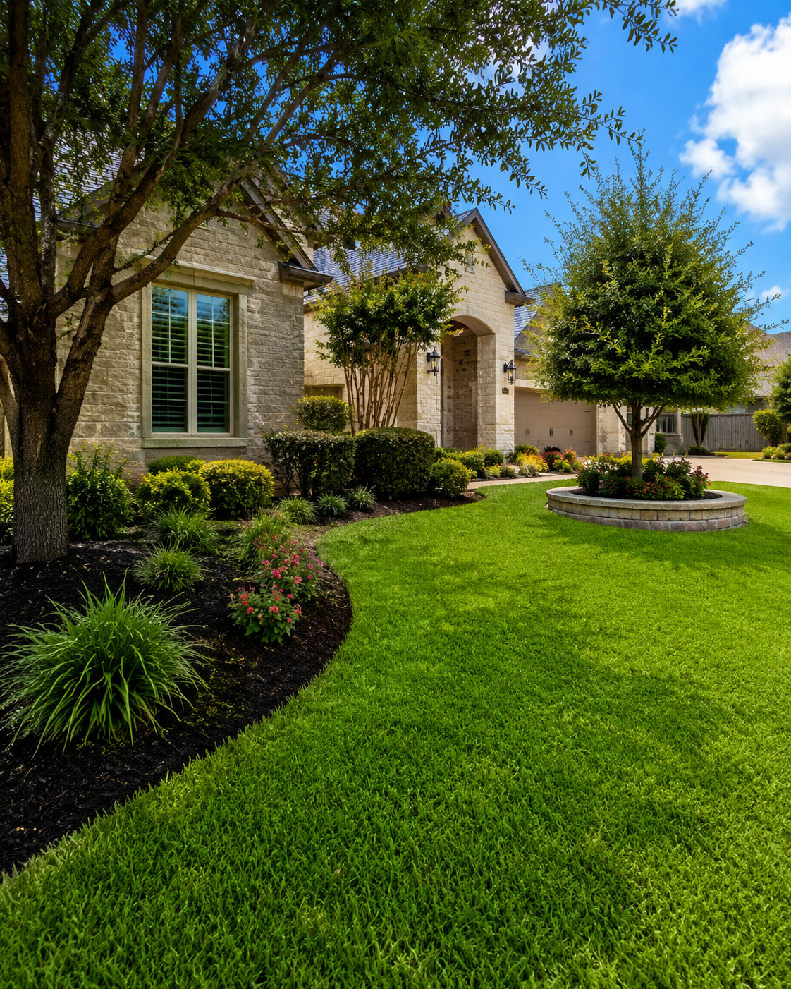 Front yard lawn care result