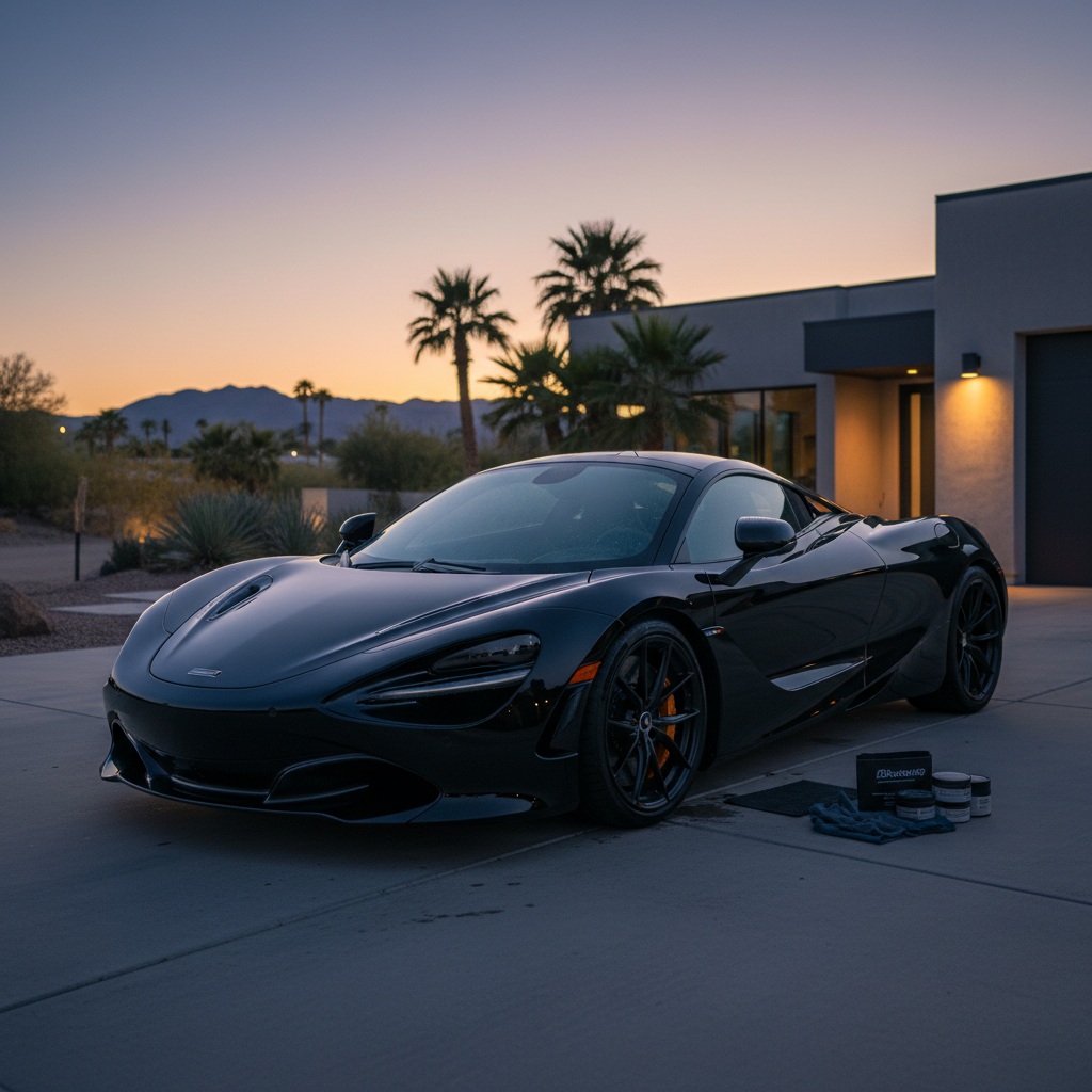 A perfectly detailed luxury car with a high-gloss finish.