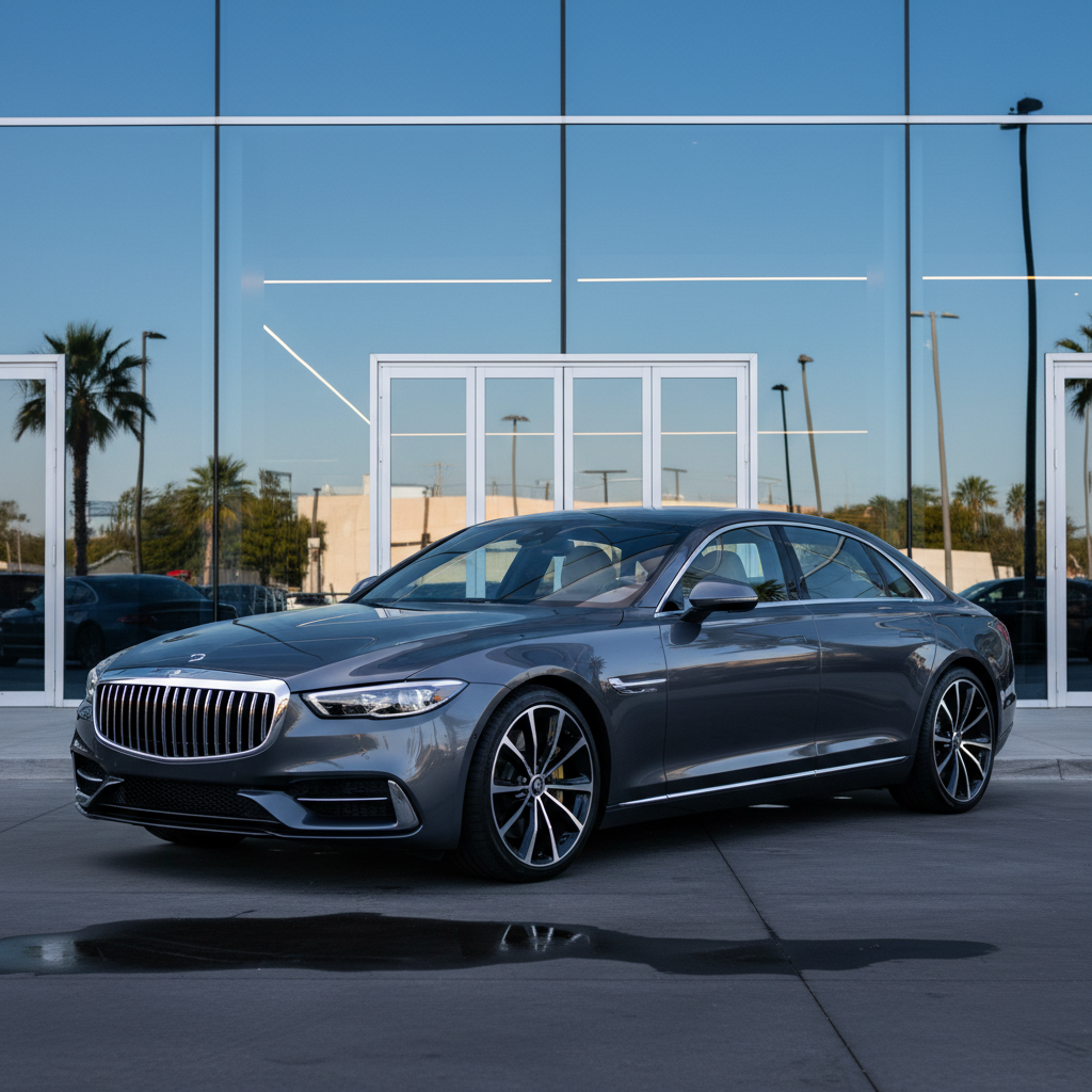 A perfectly detailed luxury car with a high-gloss finish.