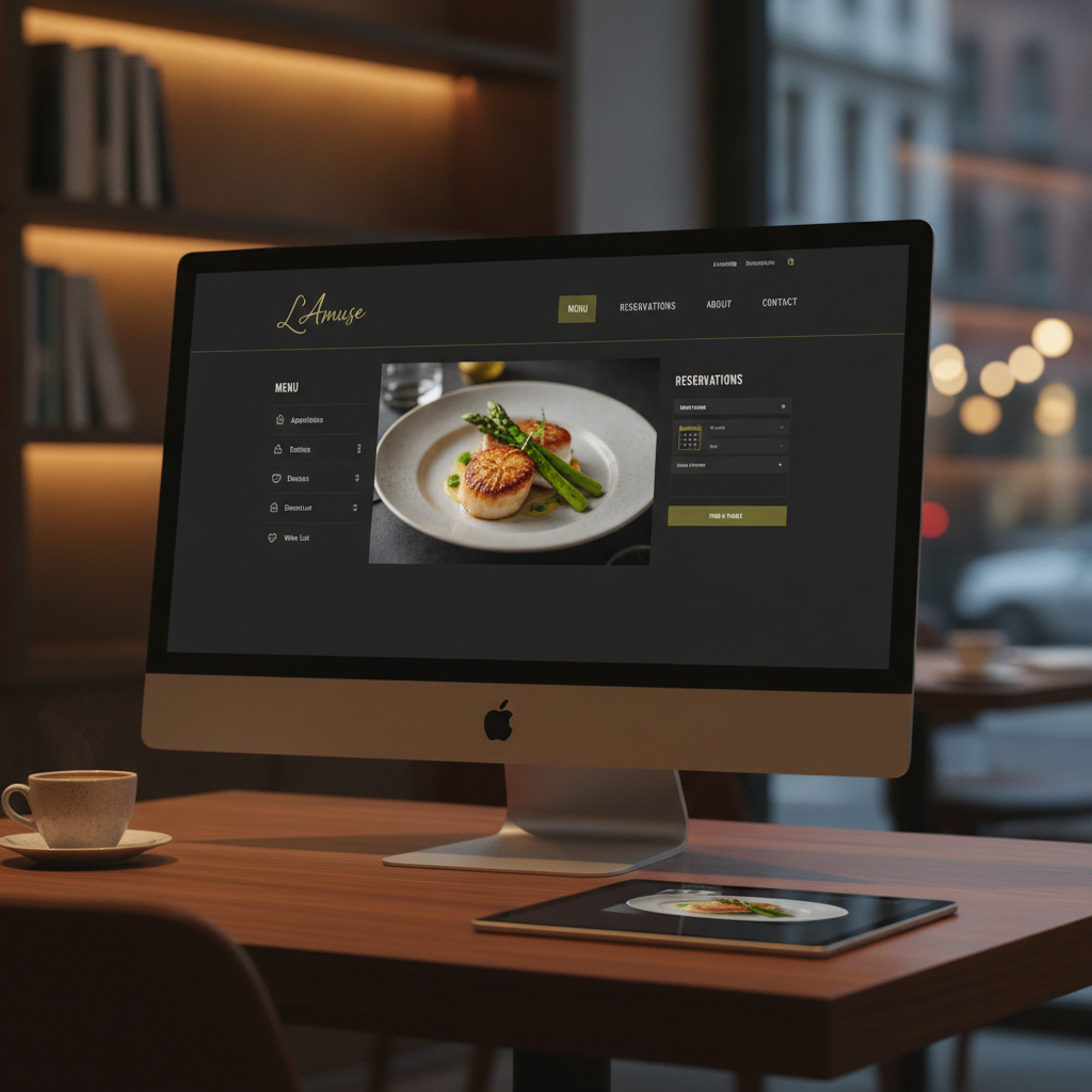 Elegant restaurant website redesign featuring menu and reservation system