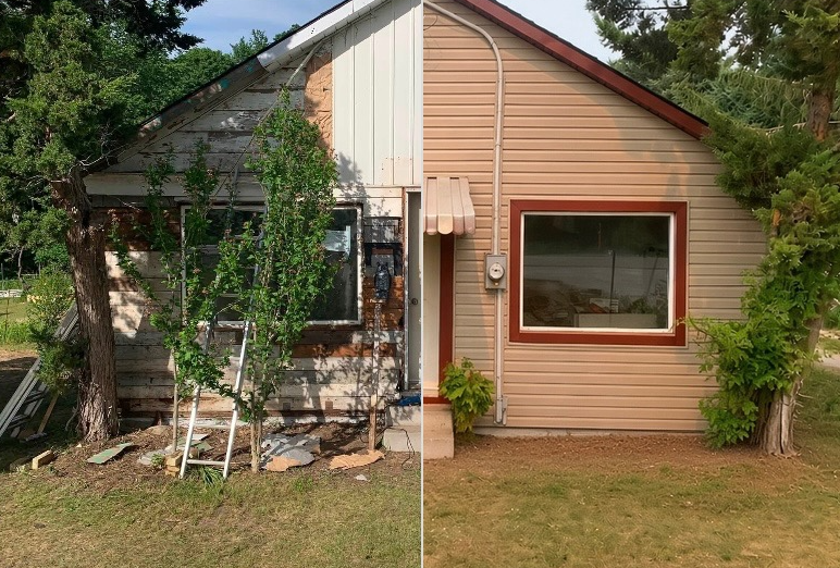 Professional contractor working on a custom home renovation in Norfolk, Ontario