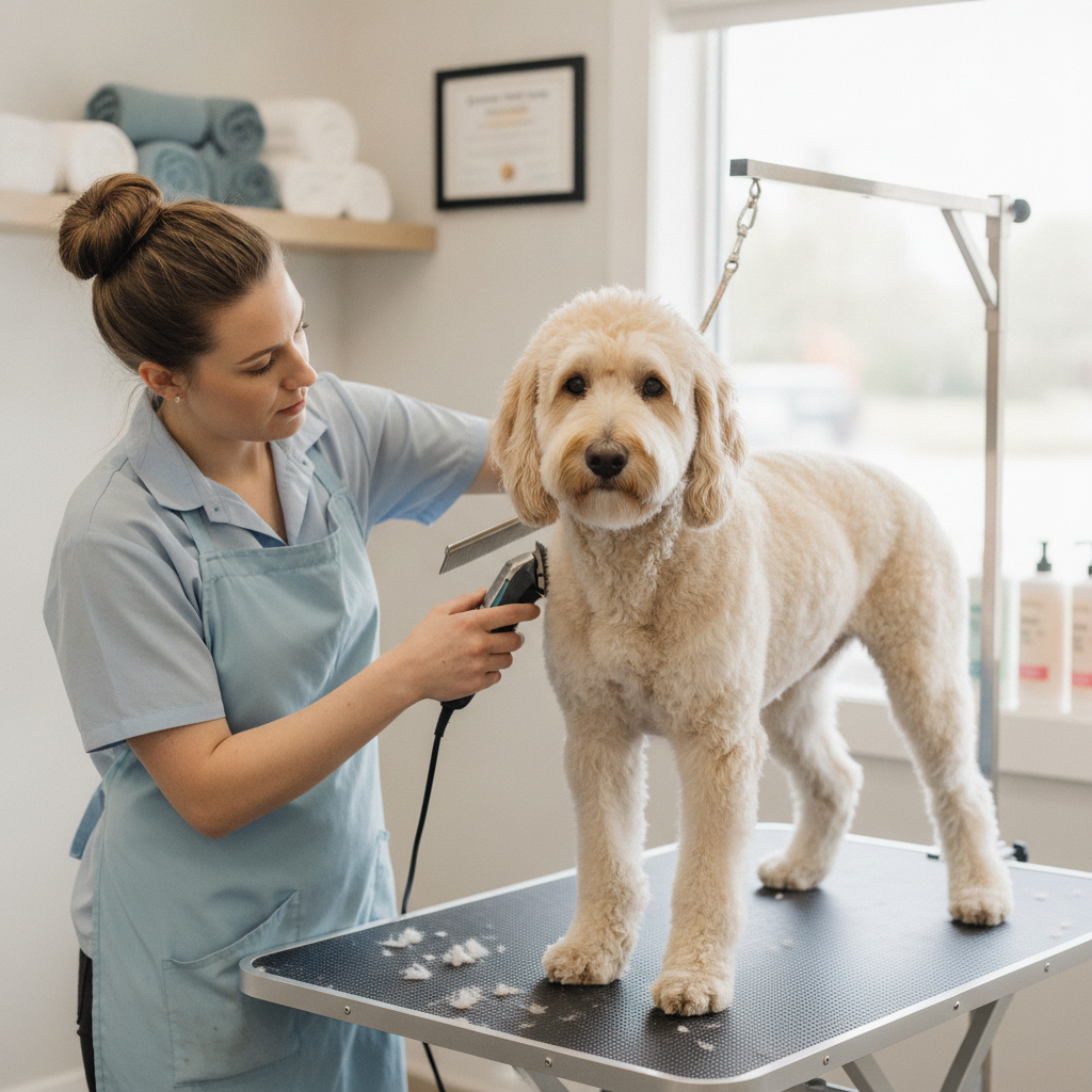 Stylishly groomed dog from Emily's client gallery