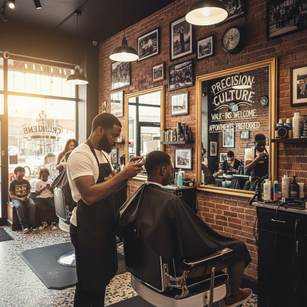 Barber cutting hair