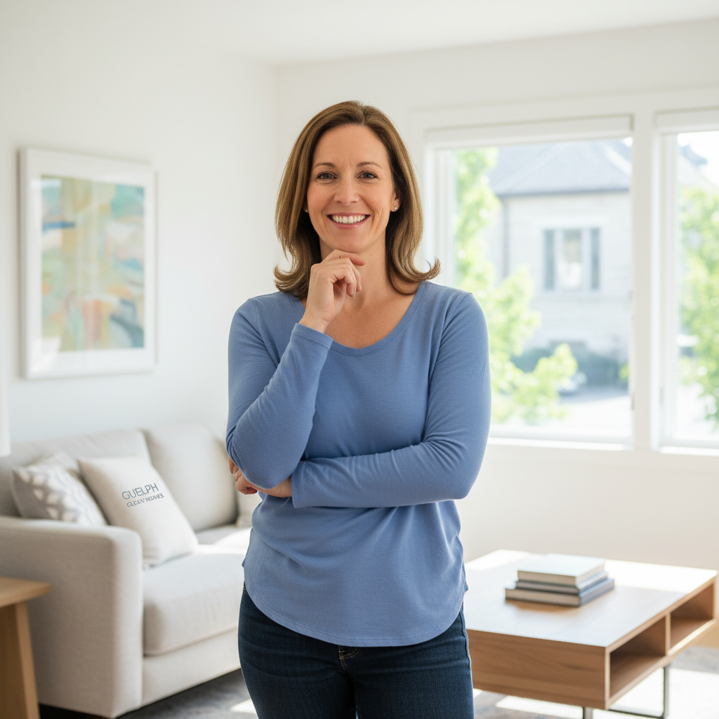 Portrait of a happy residential cleaning client in Guelph