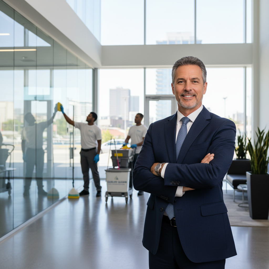 Portrait of a satisfied commercial cleaning client in Guelph