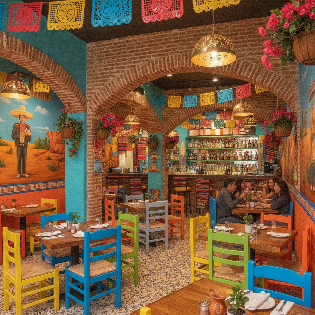 Vibrant and welcoming interior of El Tio Ranchero with colorful decor