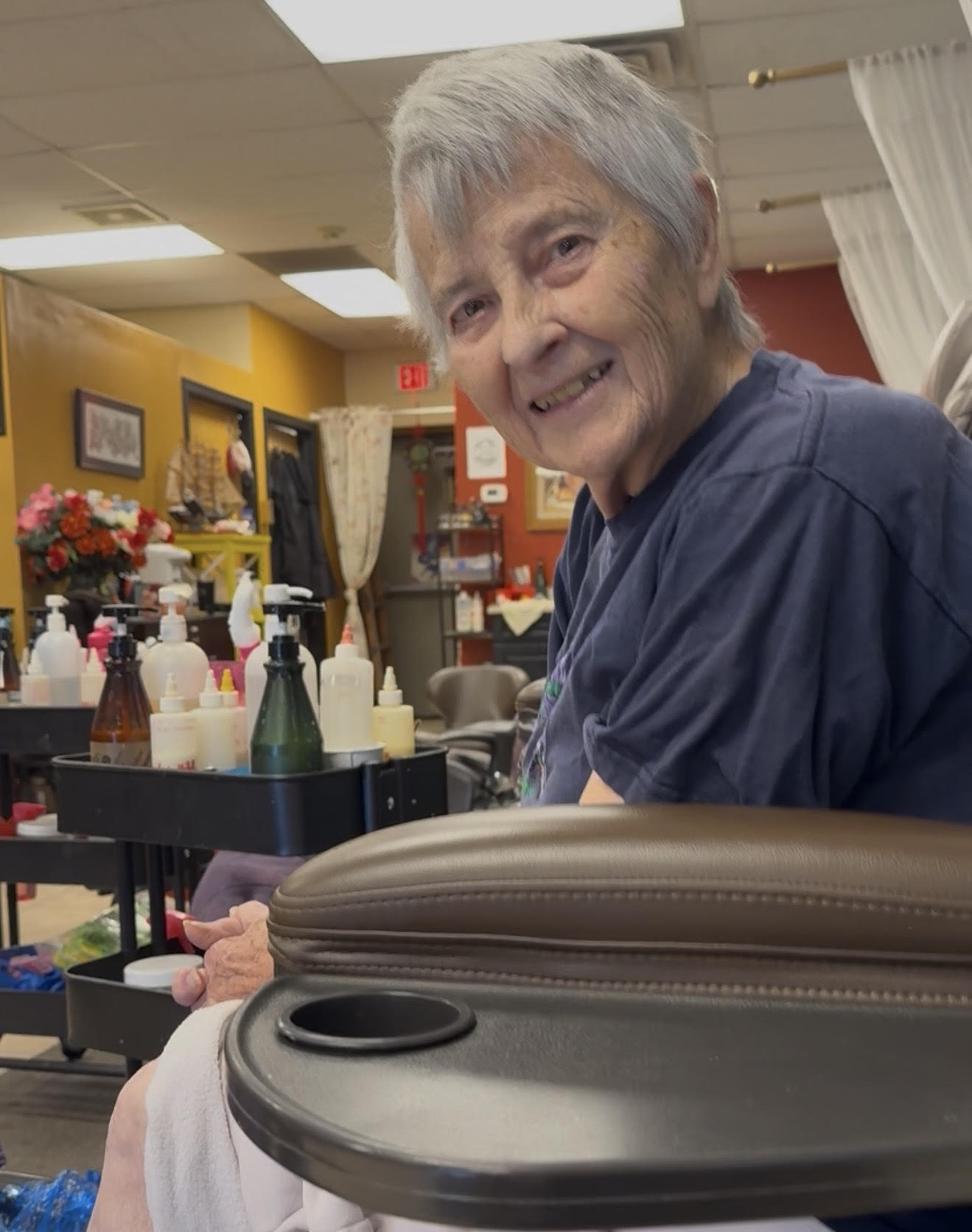 Smiling senior client
