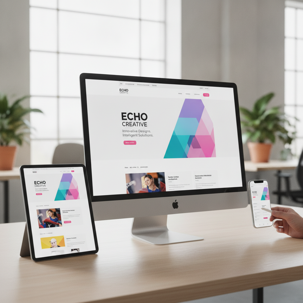 Mobile-responsive marketing website design for a creative agency