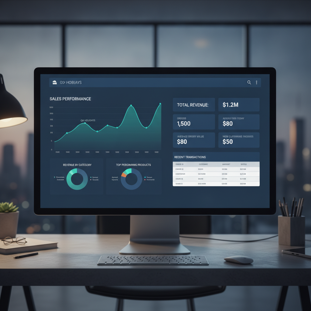 Sleek e-commerce dashboard UI with graphs and sales data