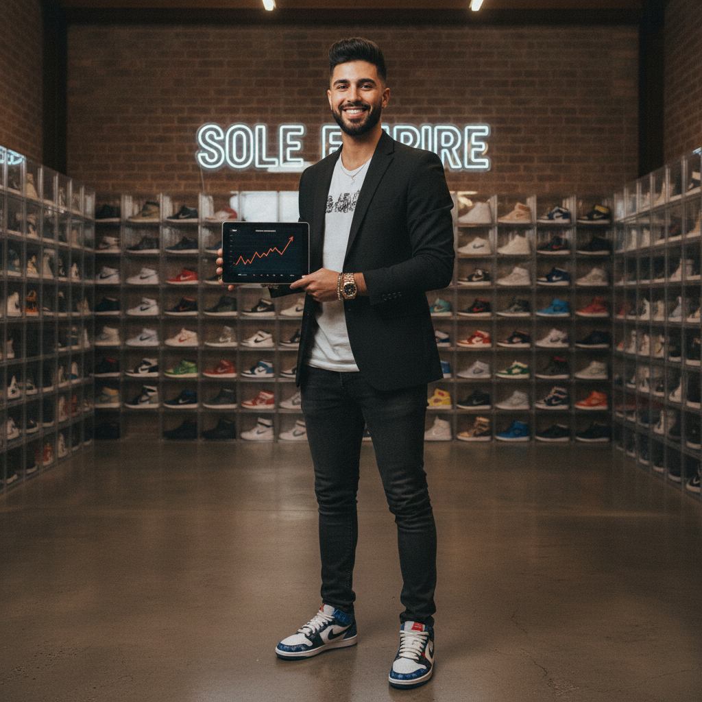 Marcus portrait young male sneakerhead entrepreneur smiling
