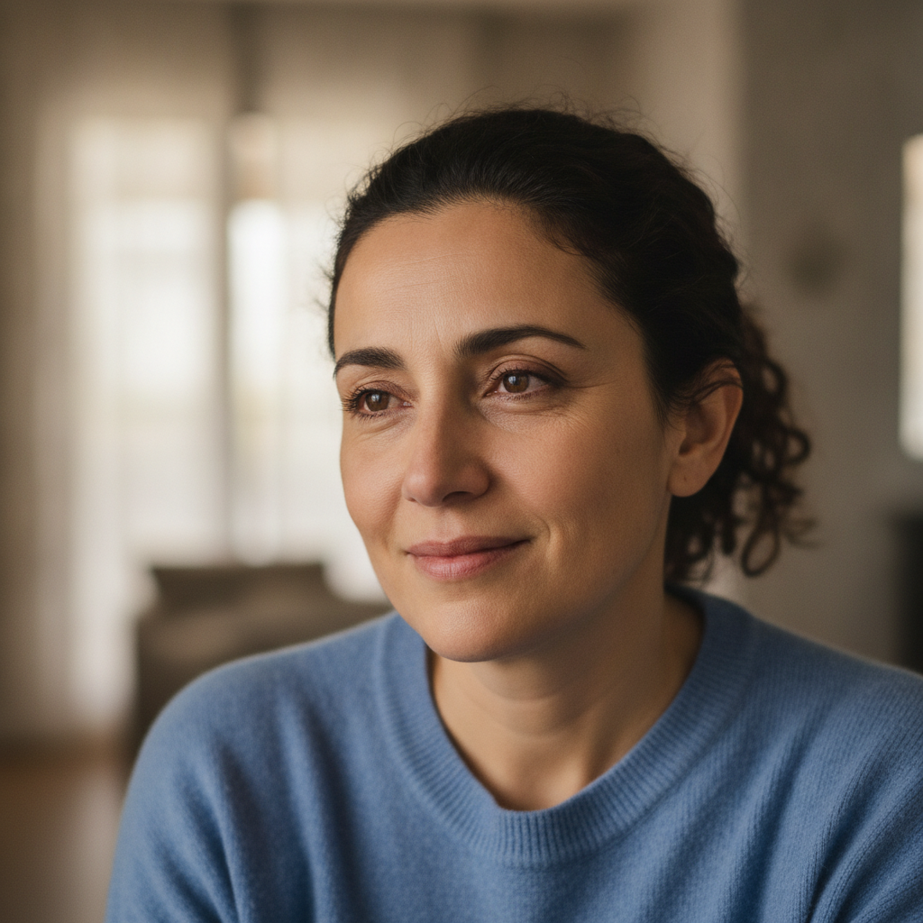 Portrait of a grateful spouse client
