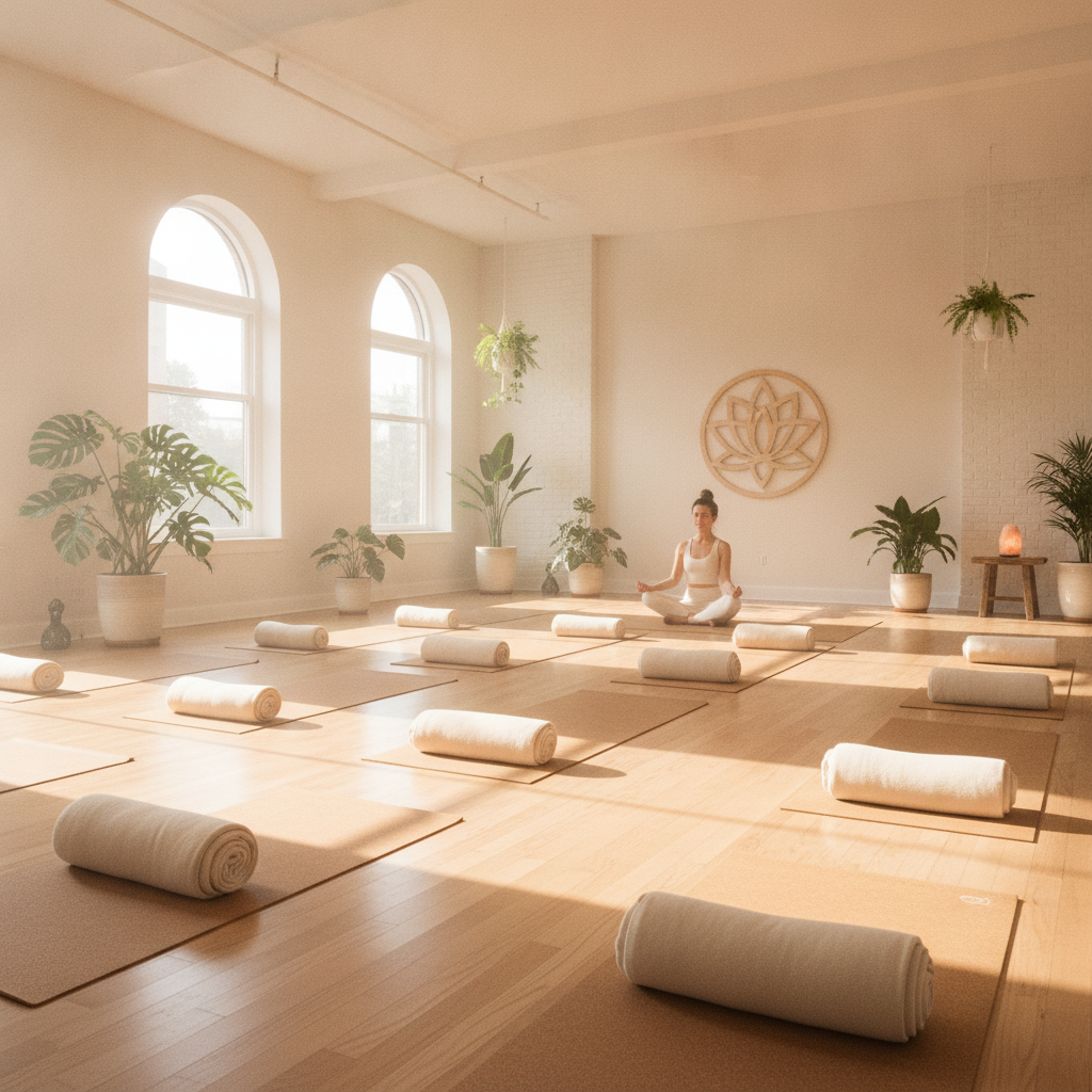 Serene yoga studio interior at Active Space Atlanta