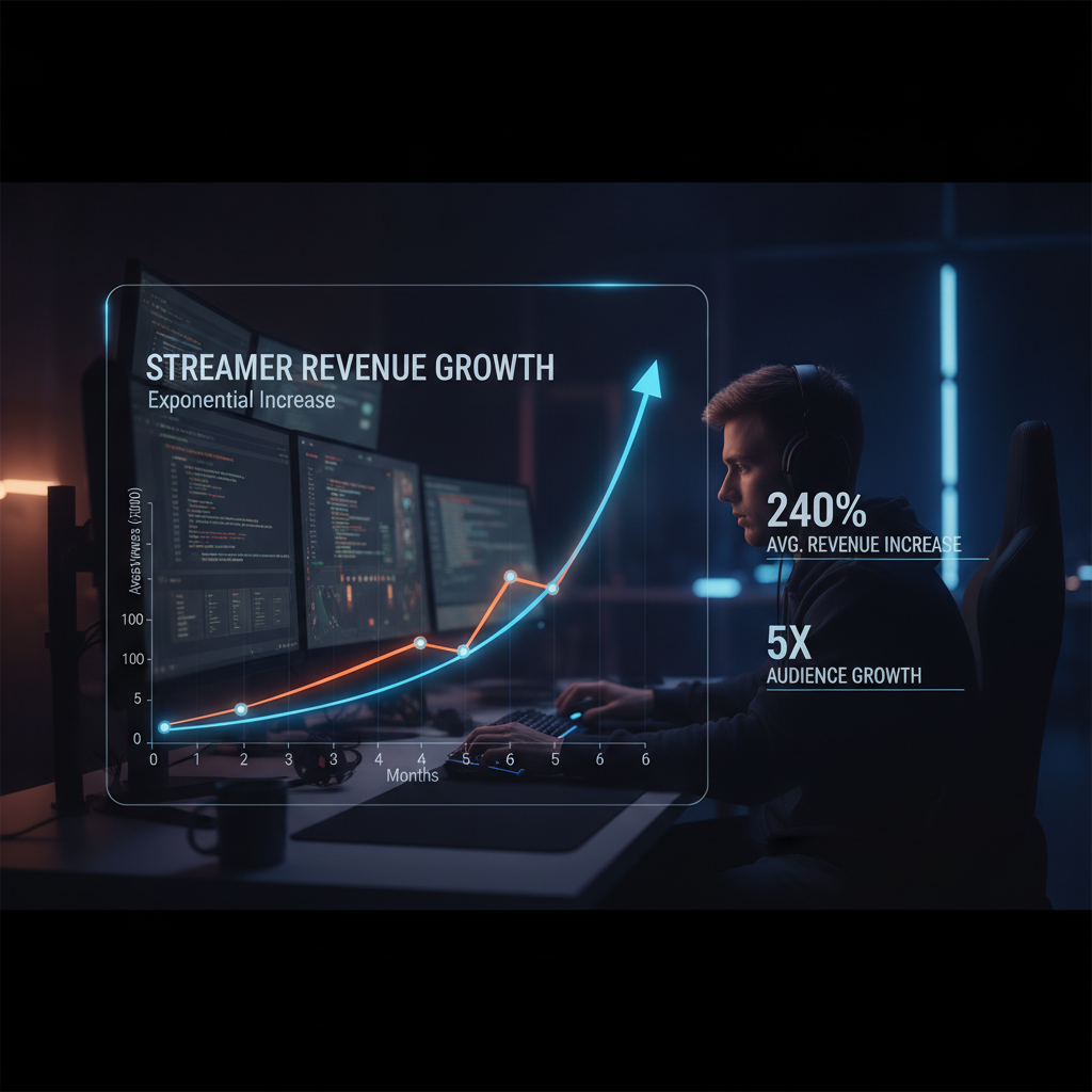 Chart showing exponential growth of an iGaming streamer's channel analytics