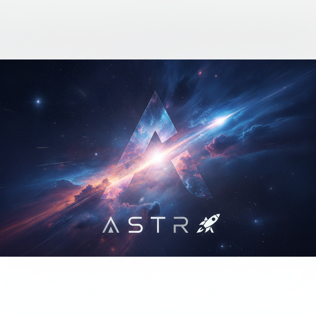 Deep space nebula graphic representing the Astra brand identity