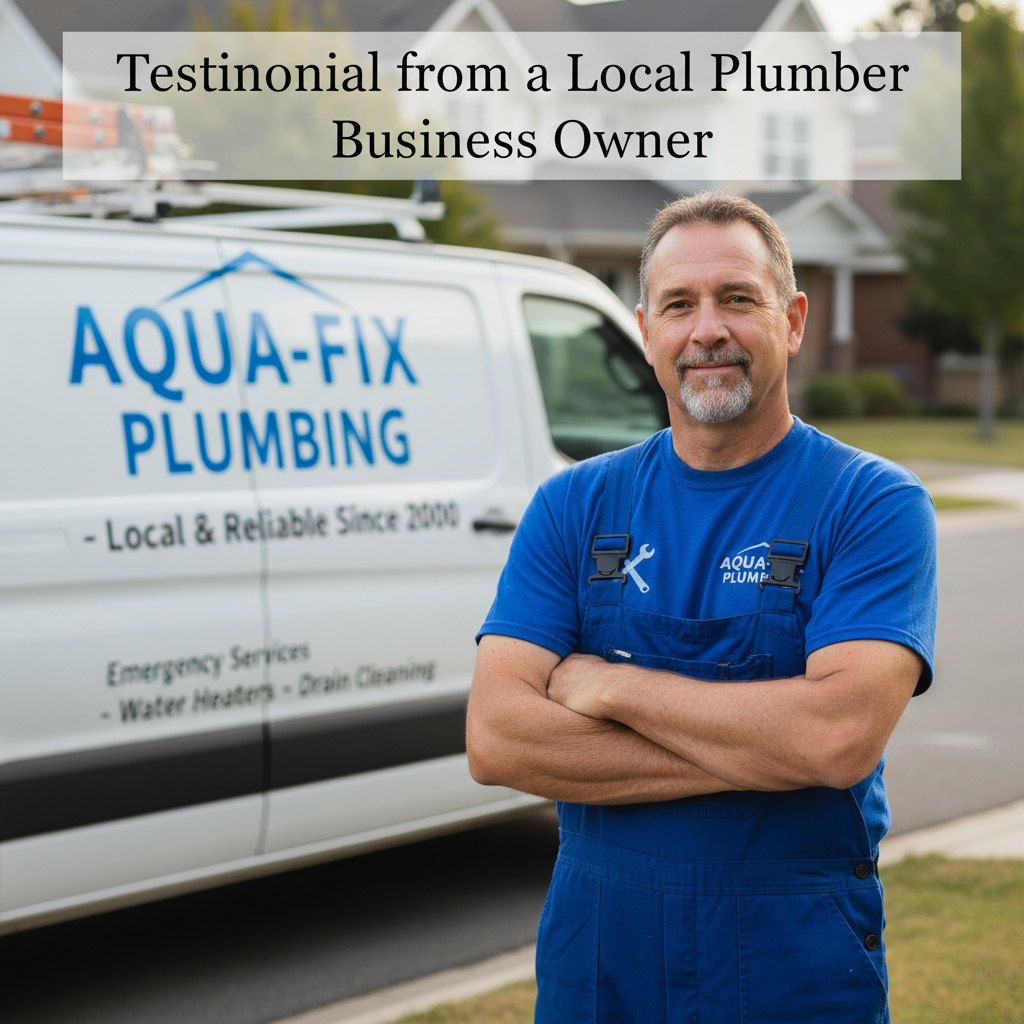 Testimonial from a local plumber business owner