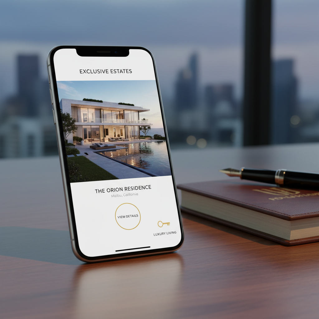 User interface design for a luxury real estate mobile application