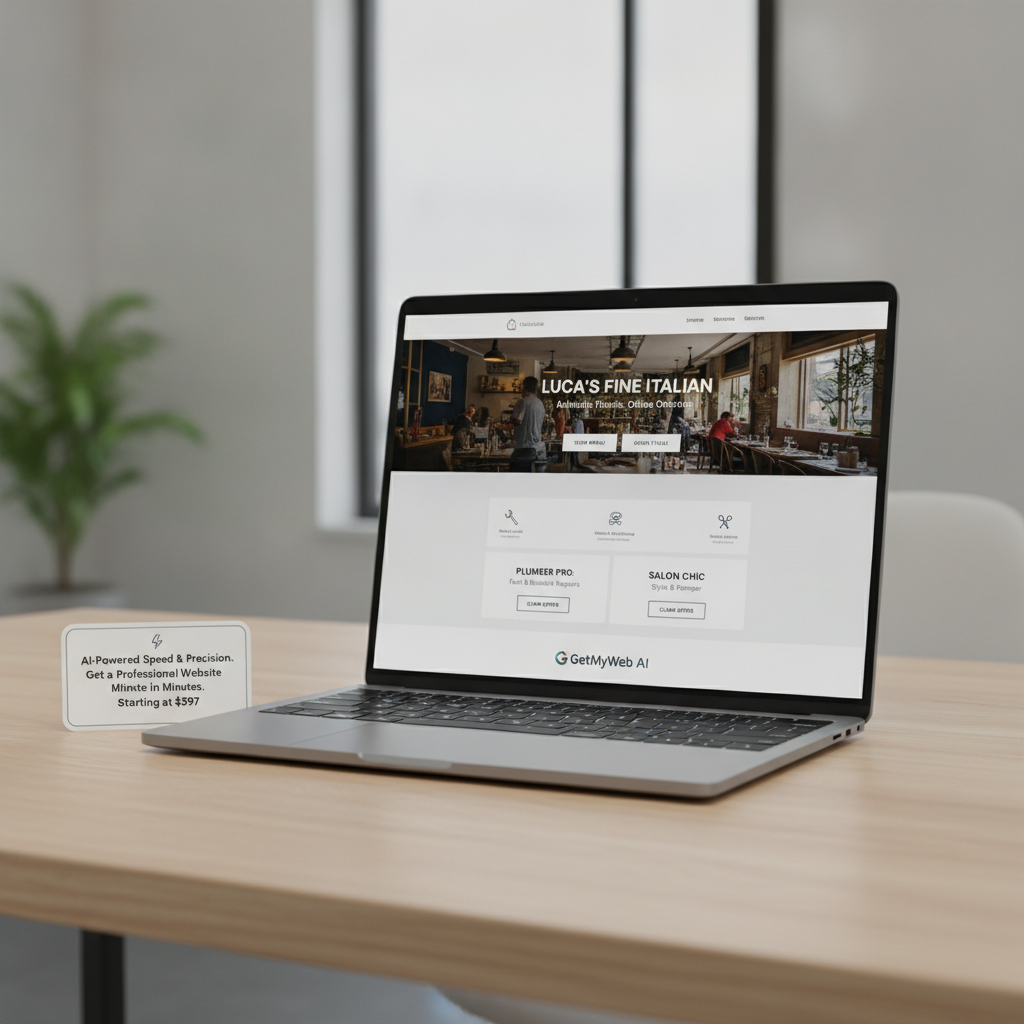 High-converting local business website mockup displayed on modern laptop screen