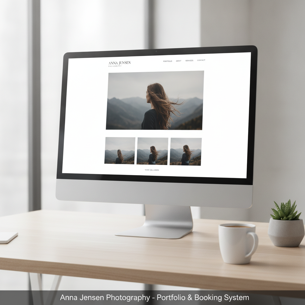 An elegant and minimalist portfolio website for a professional photographer