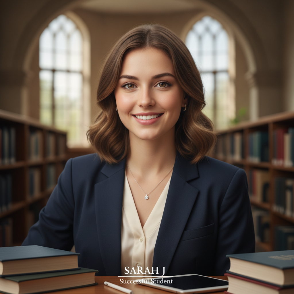 Avatar of Sarah J., a successful student