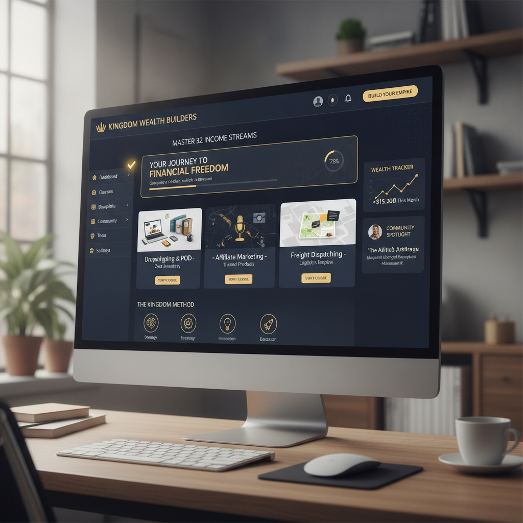 Dashboard of the Kingdom Wealth Builders online education platform