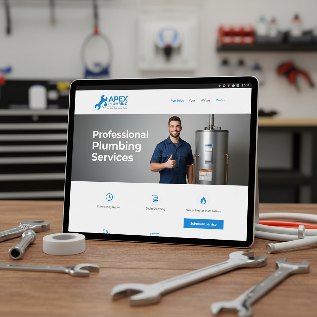 Professional services website for a local plumbing company