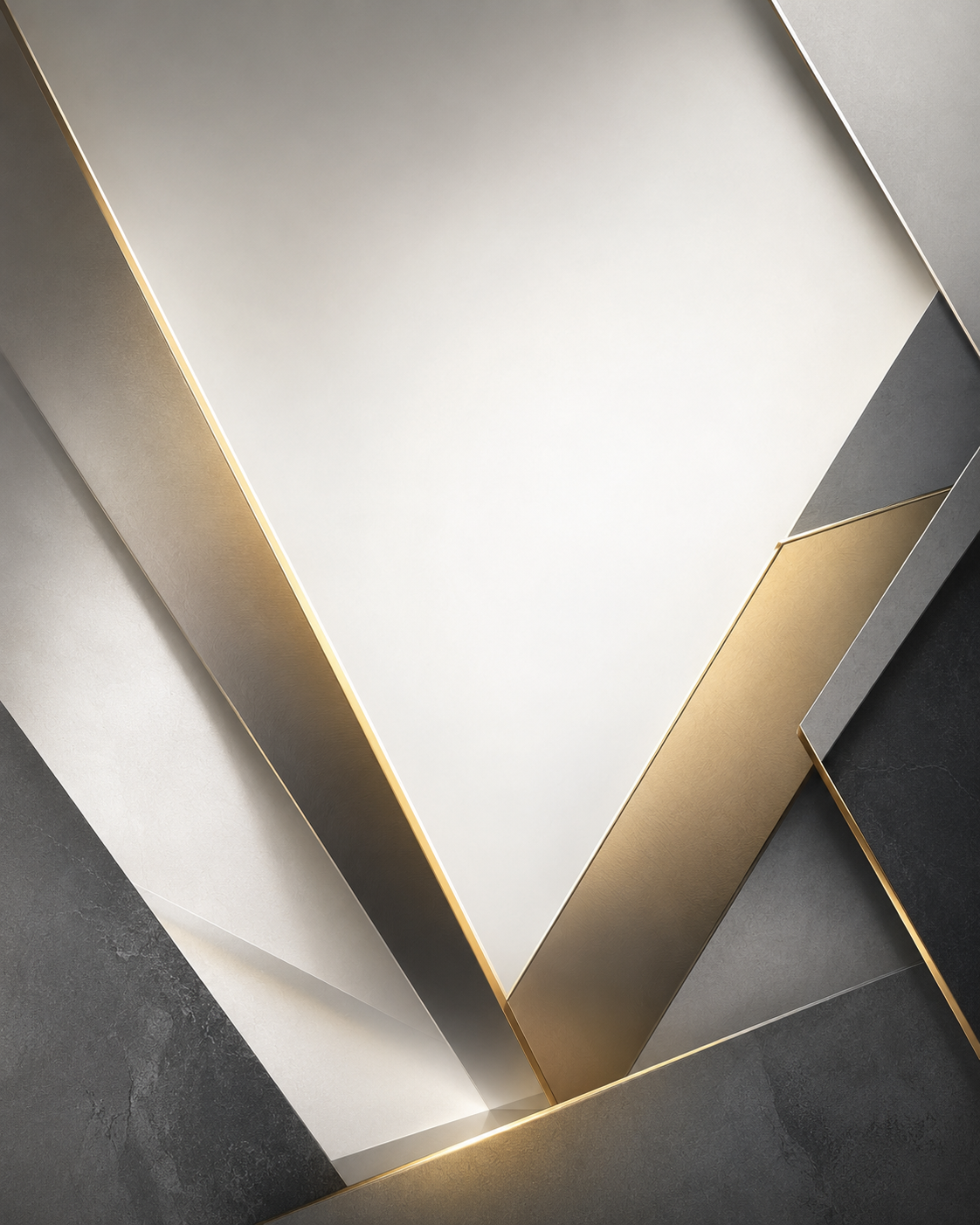 Abstract minimalist luxury architectural space with dramatic light and shadow