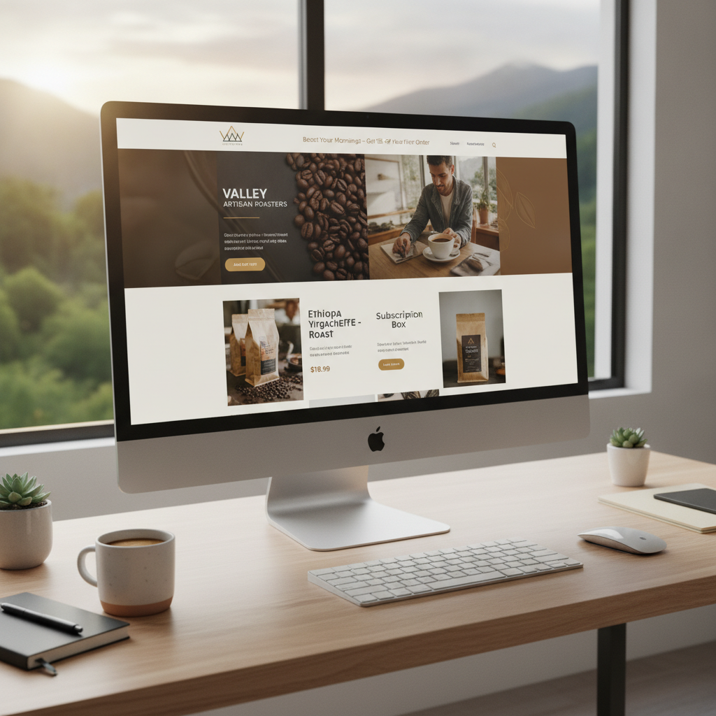 Sleek e-commerce website interface for a local boutique
