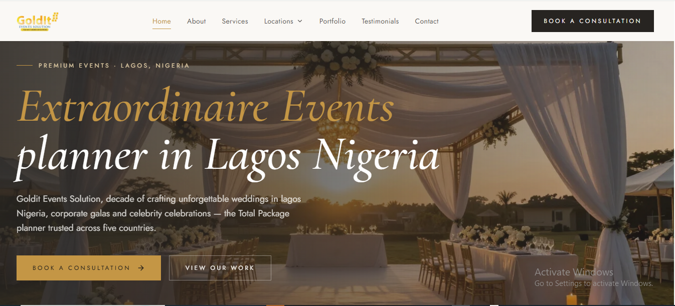 Golditeventsolution website