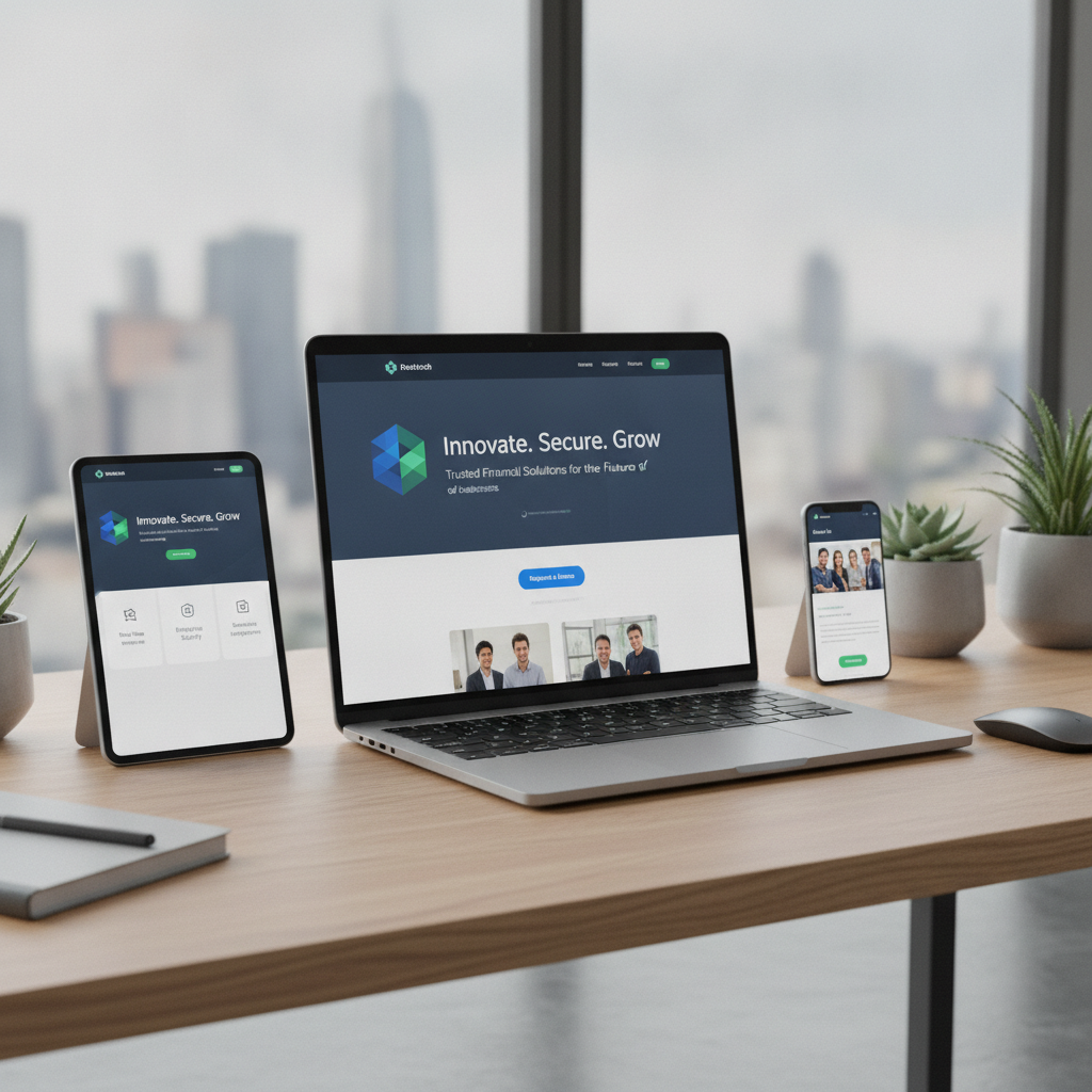 Clean and professional corporate website for a financial tech SaaS company