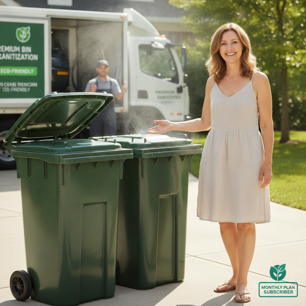 Portrait of a smiling homeowner who uses the bin cleaning service