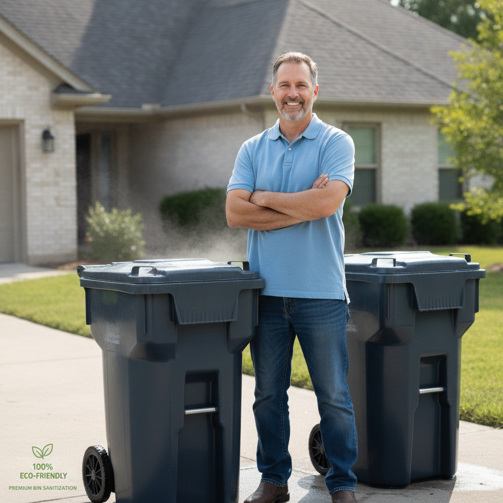 Portrait of a satisfied customer standing outside their home