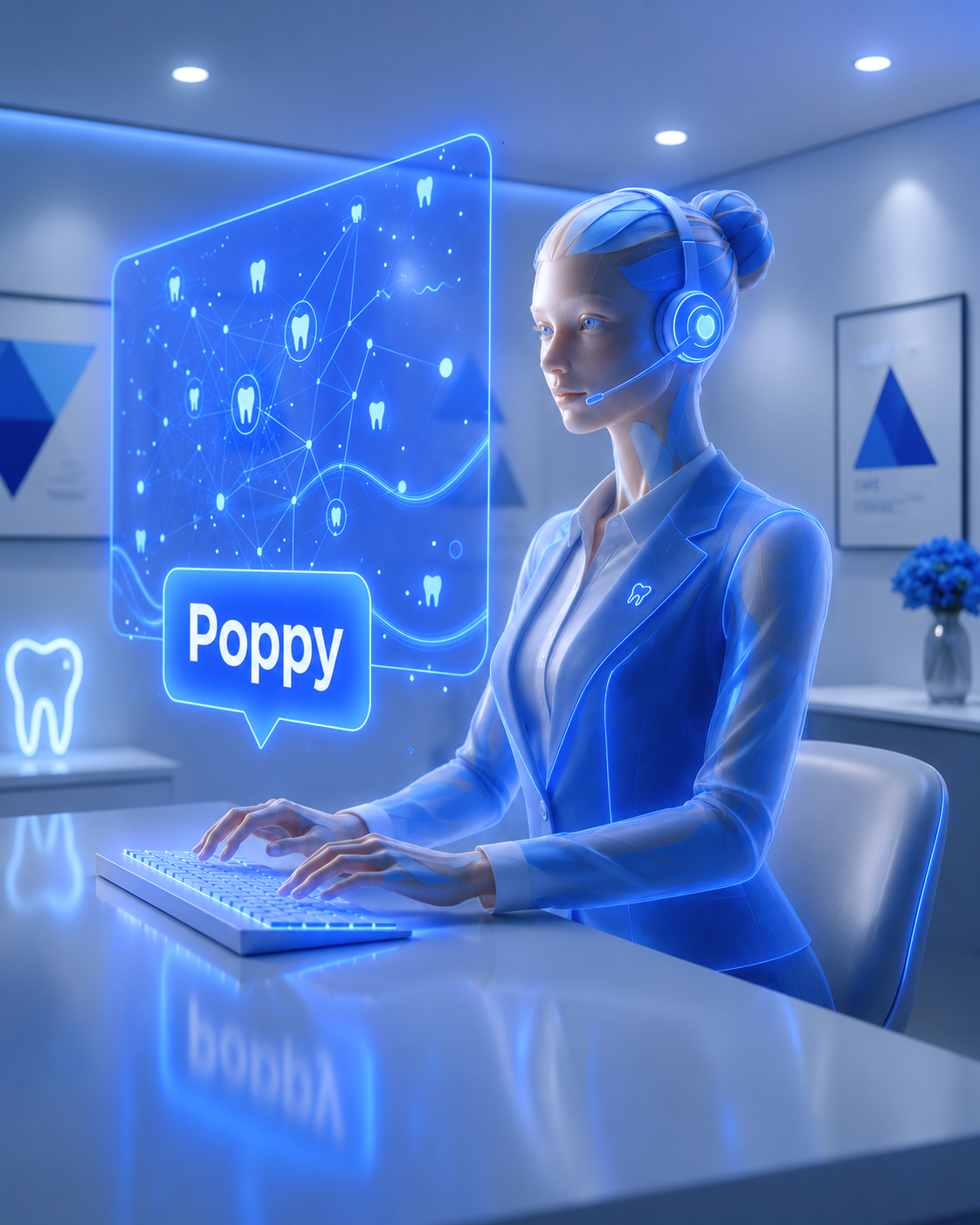 Callyn AI voice agent Poppy answering calls for a dental practice
