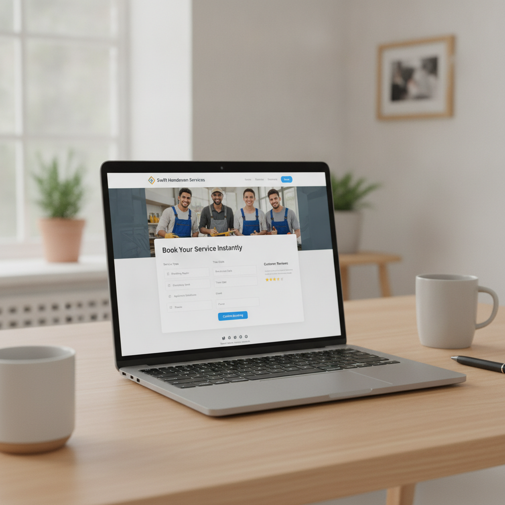 Local service business website example with booking form