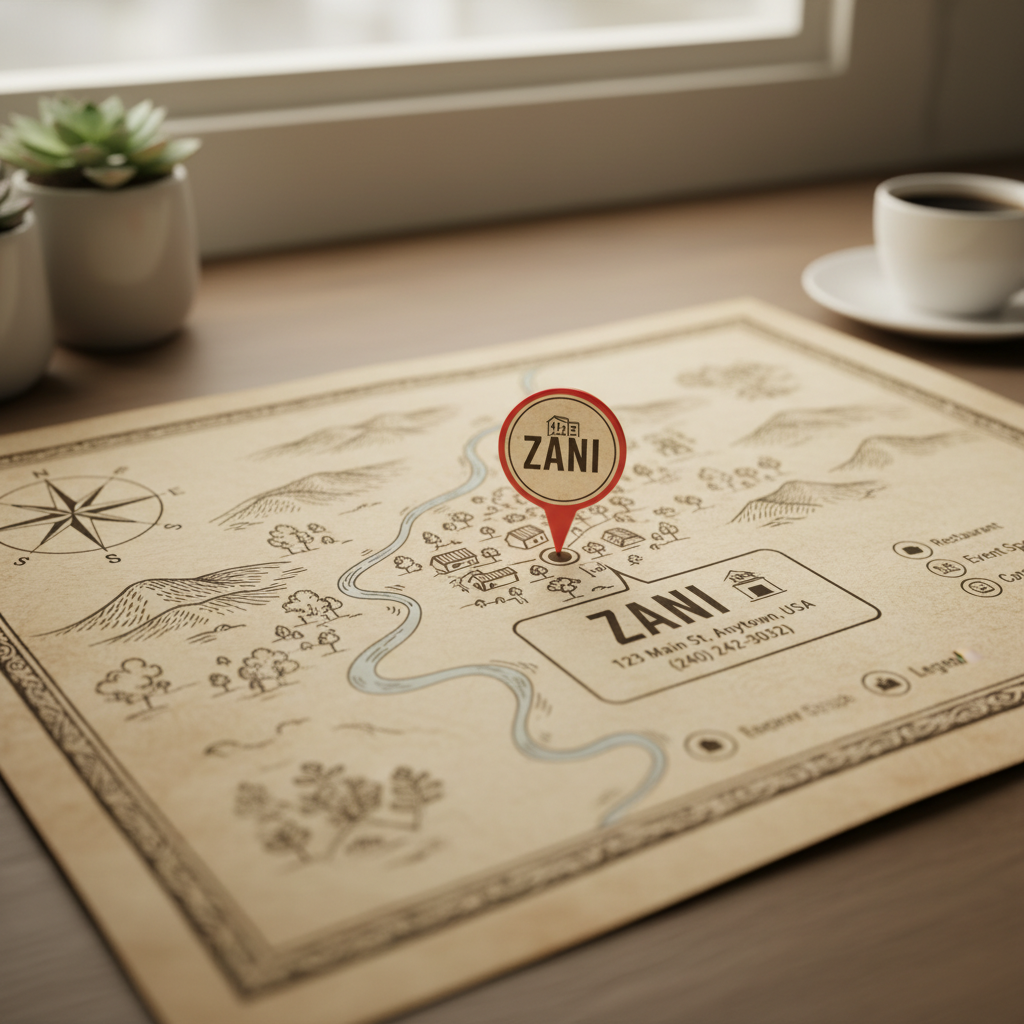 Map showing the location of Zani's
