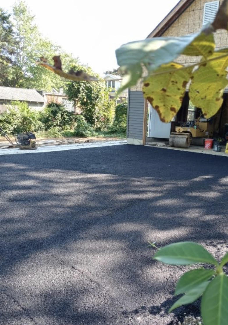Asphalt driveway paving project