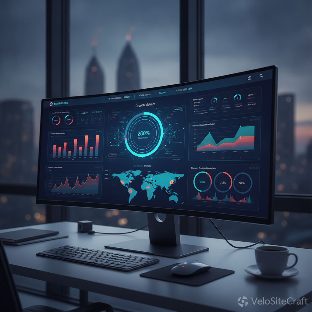 SaaS analytics dashboard with complex data visualizations