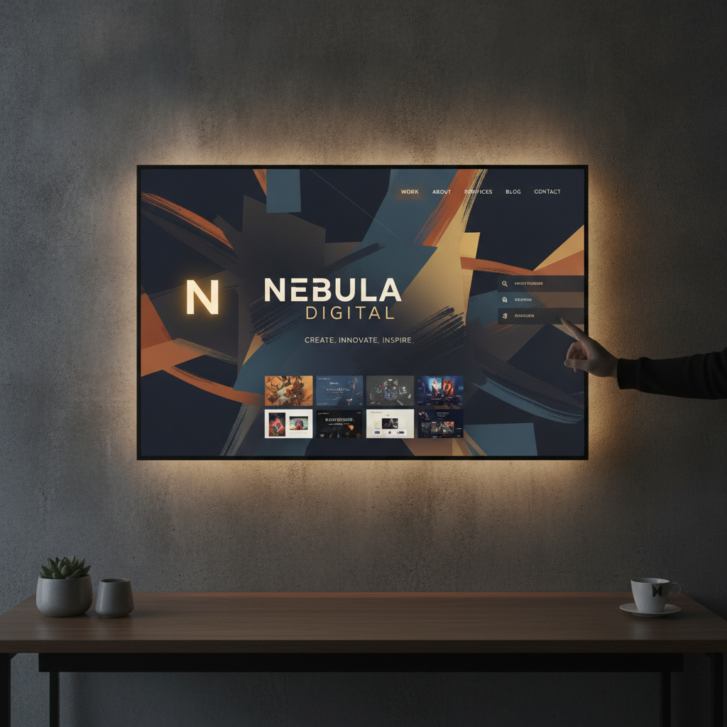 Bold and artistic homepage for a creative digital agency