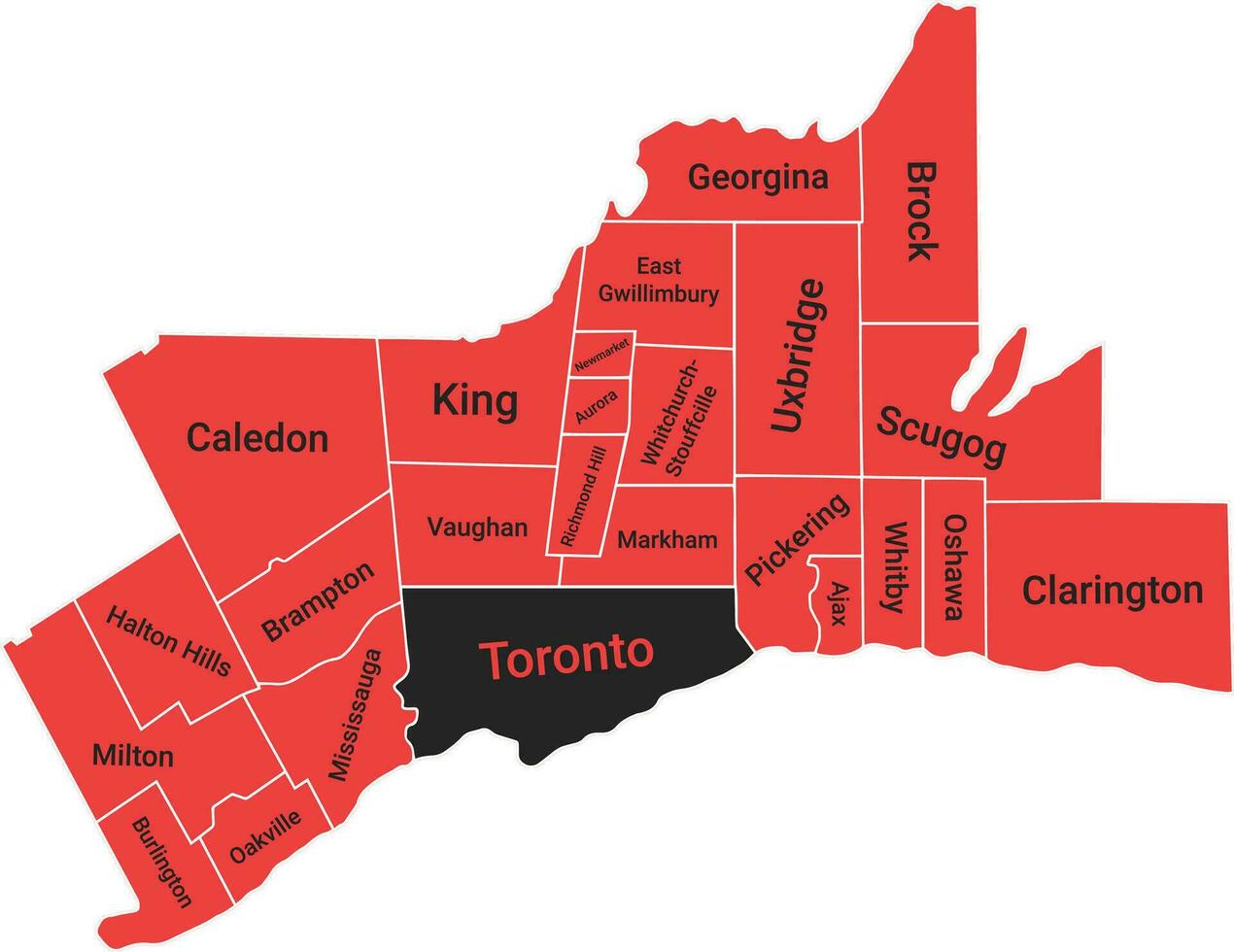 Map of Greater Toronto Area